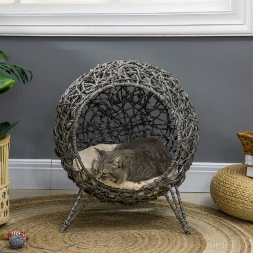 Katzenbett aus Rattan – stilvoll & gemütlich