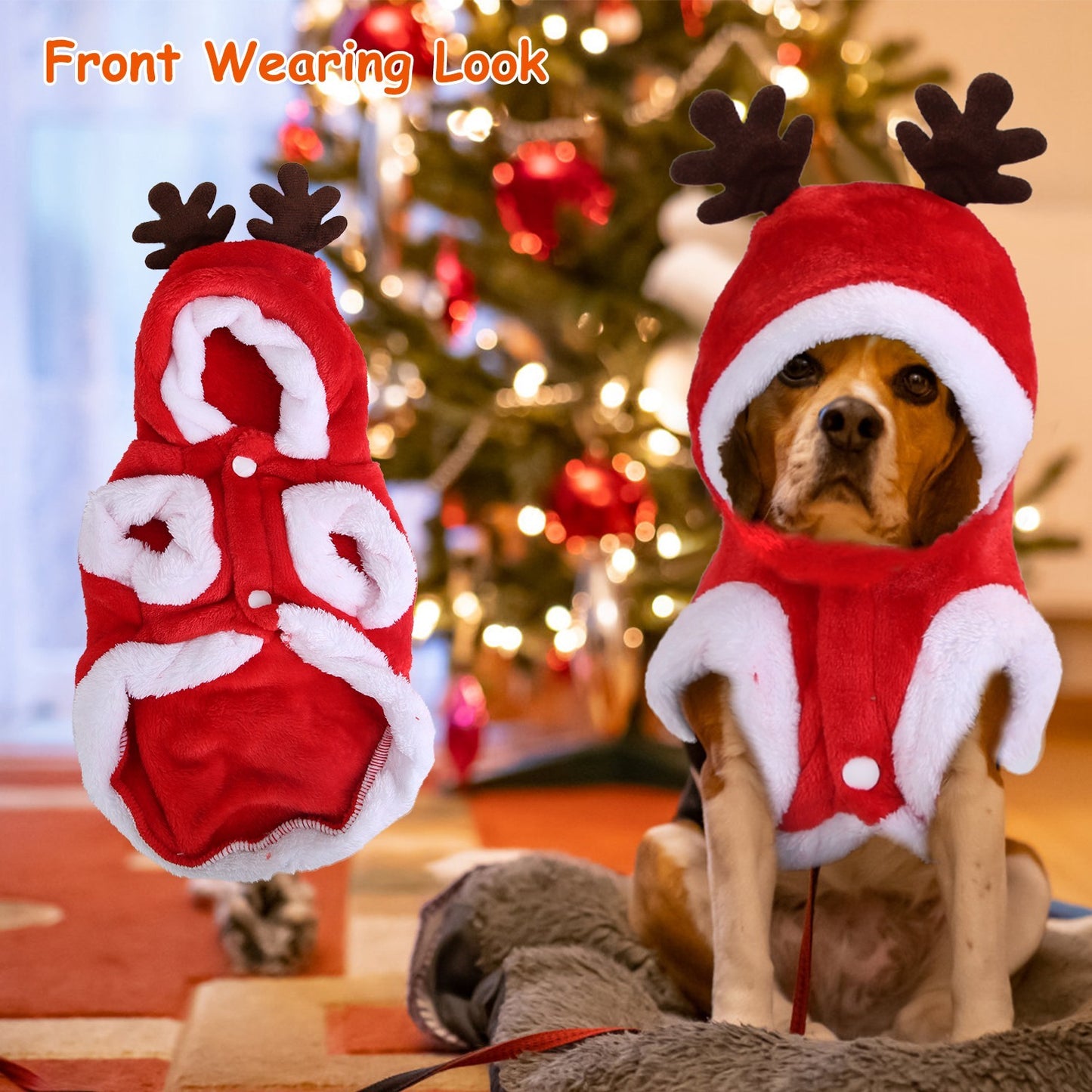 Weihnachtskostüm für Hunde & Katzen – Santa Claus / Rentier-Outfit 🎅🐾