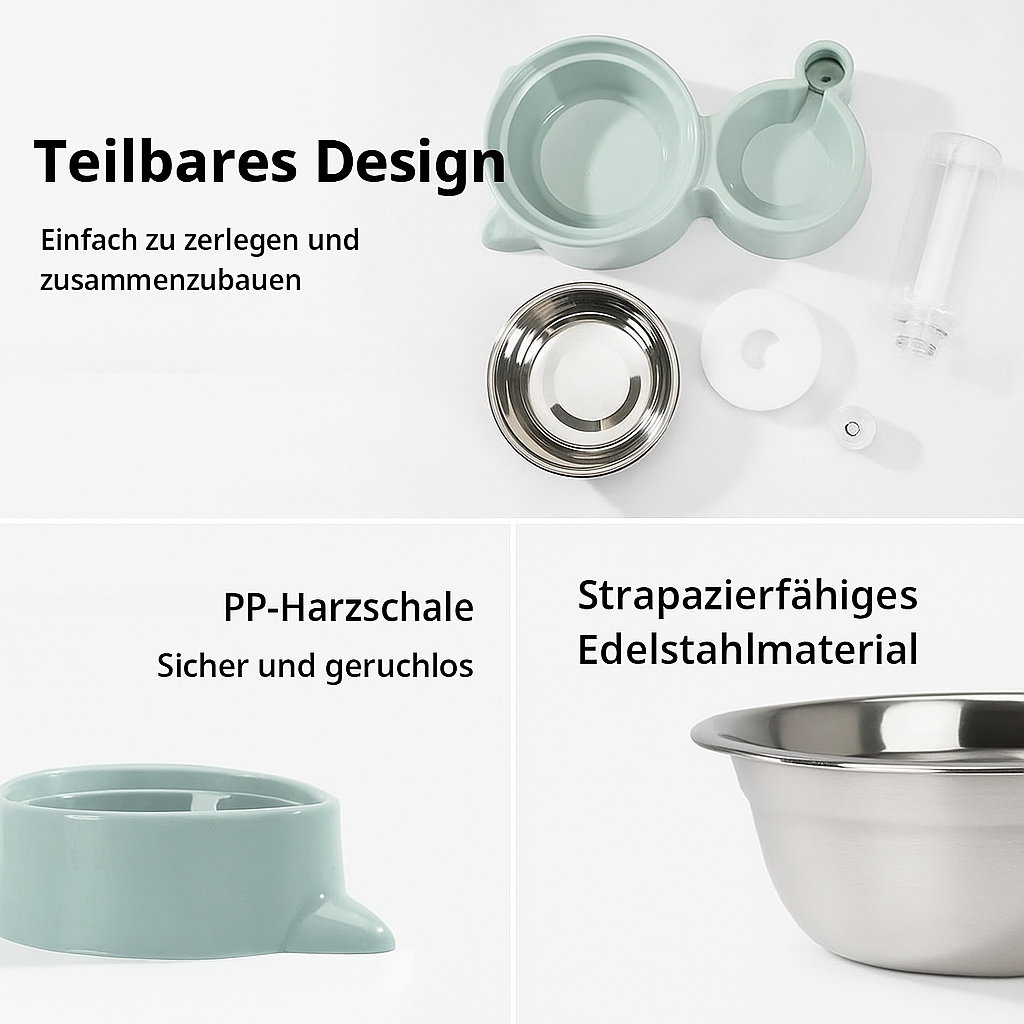 Automatischer Futter- & Wasserspender – 2-in-1 Lösung für Haustiere