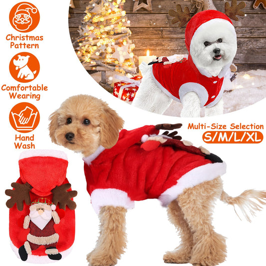 Weihnachtskostüm für Hunde & Katzen – Santa Claus / Rentier-Outfit 🎅🐾